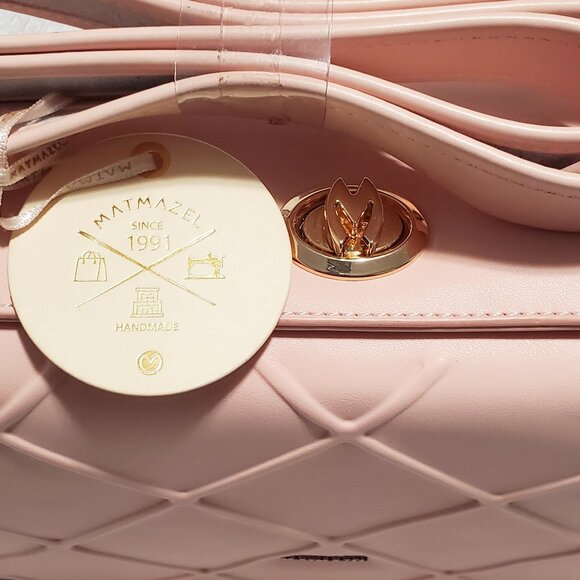 Matmazel "THENA" Shoulder Bag- Pink & Black- 24" Shoulder Strap- 4 Compartments - Picture 14 of 15